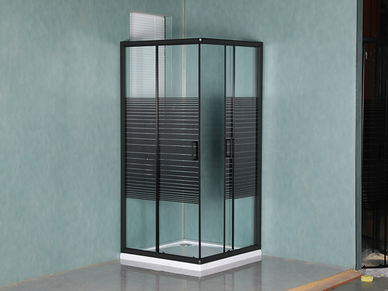 SQ fekete alumínium profil négyzet alakú csúszó zuhanykabin dupla furatú fogantyúval SQ fekete alumínium profil négyzet alakú csúszó zuhanykabin dupla furatú fogantyúval